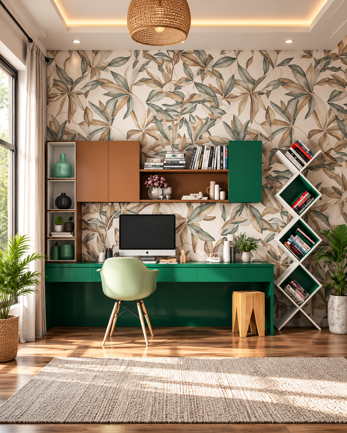 Botanical Green Home Office